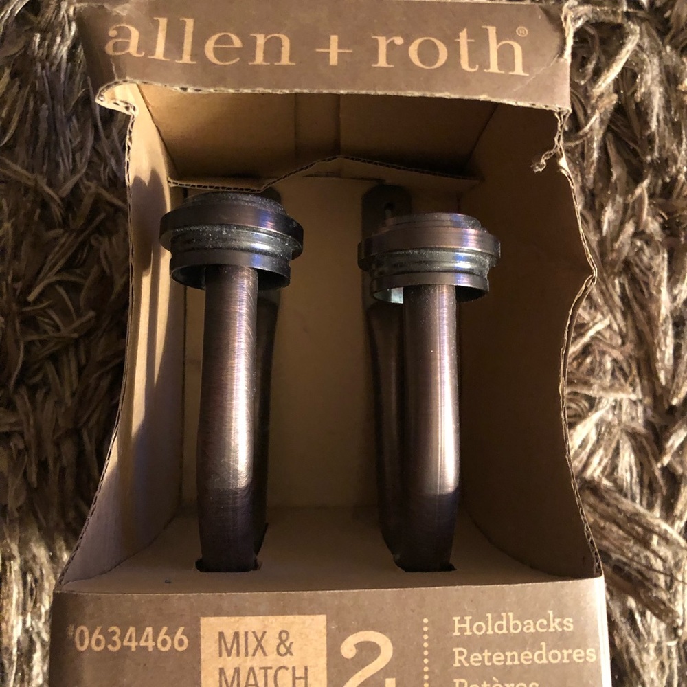 NWT Allen t Roth Brushed Copper Curtain Holdbacks